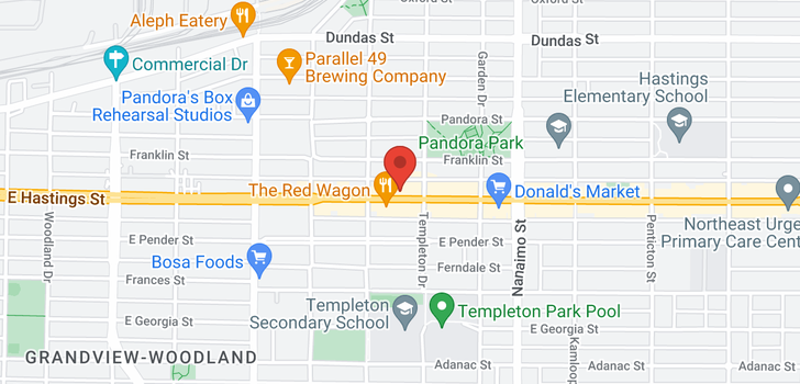 map of 221 2150 E HASTINGS STREET